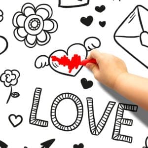 Pinta e Apaga Papel de Parede Adesivo Love Dcorando