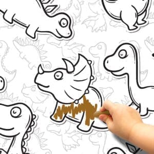 Pinta e Apaga Papel de Parede Adesivo Dinossauro Dcorando