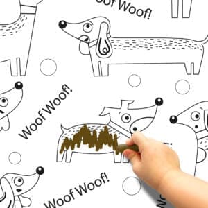 Pinta e Apaga Papel de Parede Adesivo Cachorrinho Dcorando