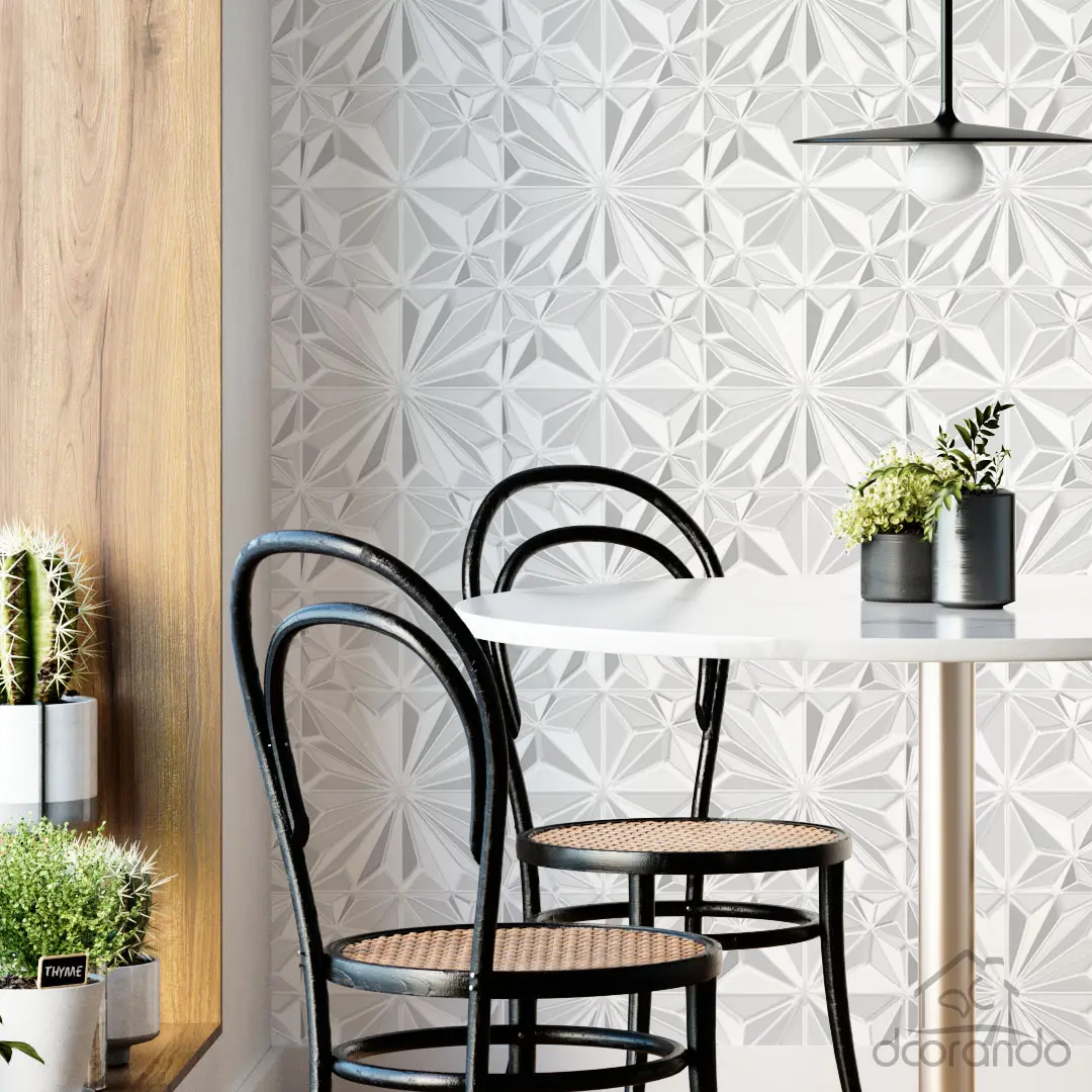 Papel de Parede 3D Branco Dcorando REV3D134-2