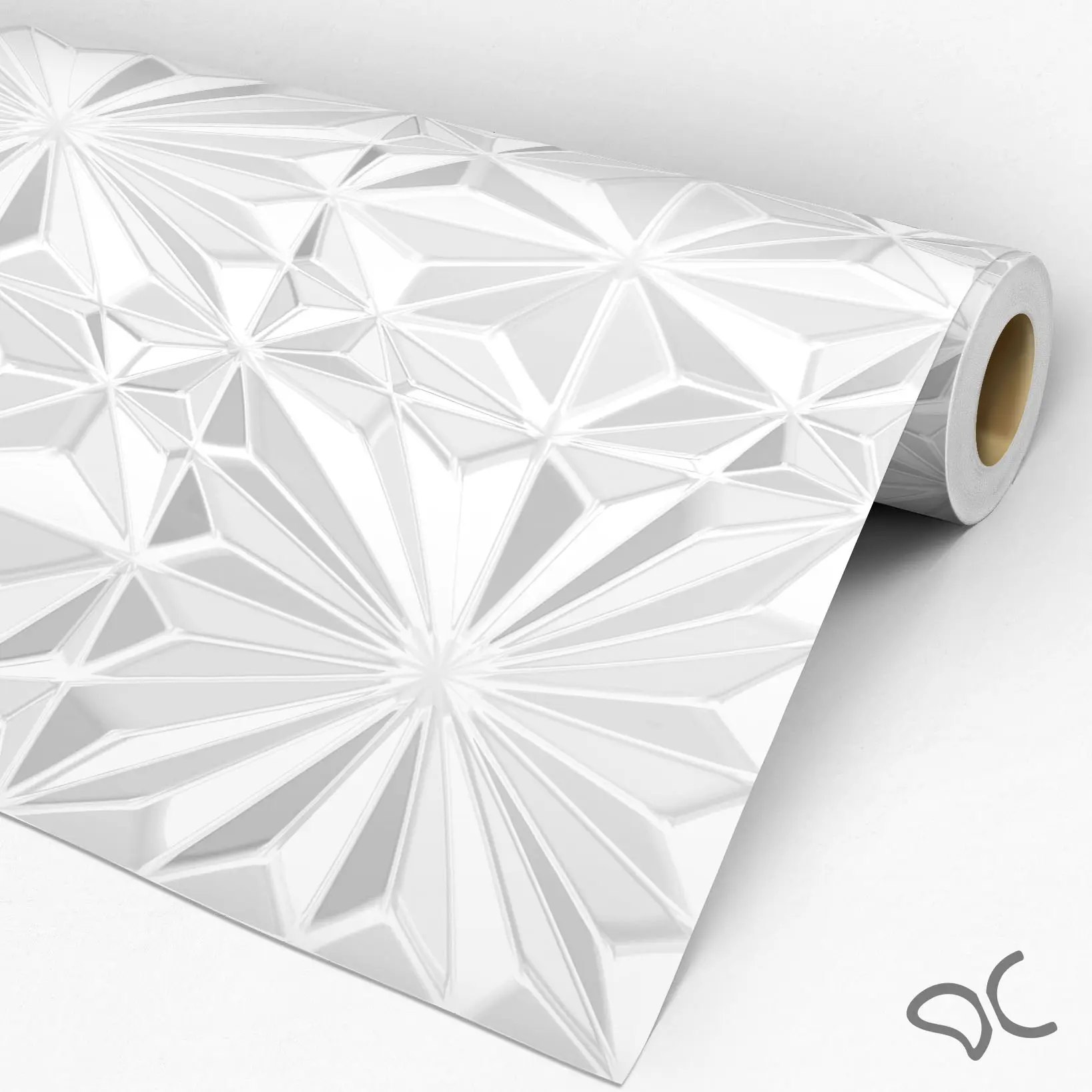 Papel de Parede 3D Branco Dcorando REV3D134-4