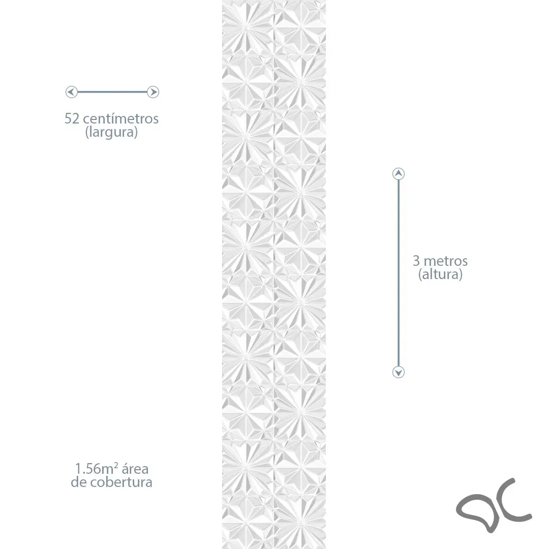 Papel de Parede 3D Branco Dcorando REV3D134-5