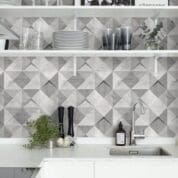 Papel de Parede Geométrico Cinza Cimento Industrial