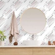 Papel de Parede Lavável Para Cozinha e BanheiroGeométrico Branco Preto Cinza e Bordô Papel de Parede Lavável Geométrico Branco Preto Cinza e Bordô