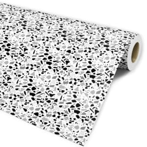 Papel Adesivo Granilite Preto e Branco Dcorando