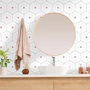 Papel de Parede Lavável Hexagonal