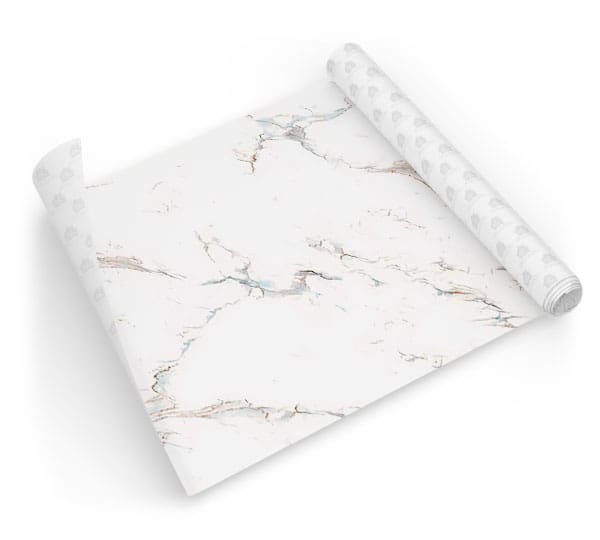 Dcorando Papel de parede mármore pra envelopar pia box móveis parede