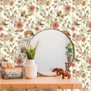 Papel de Parede Floral Passarinho Para Sala Corredor Lavabo e Quarto