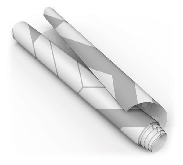 Papel Parede Banheiro Geométrico Branco e Cinza Dcorando