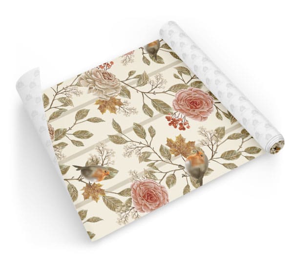 Papel Quarto Banheiro Vintage Folhagem Passarinho Dcorando