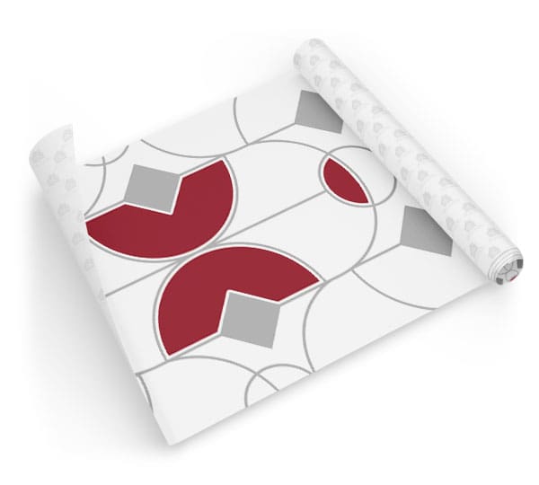 Papel para cozinha vermelho bordô branco e cinza Dcorando