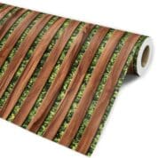 Papel de Parede Ripado Com Folhagem Jardim Vertical