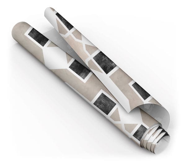 Adesivo Papel Para Cozinha Geométrico Banheiro Branco Marrom Cinza Dcorando