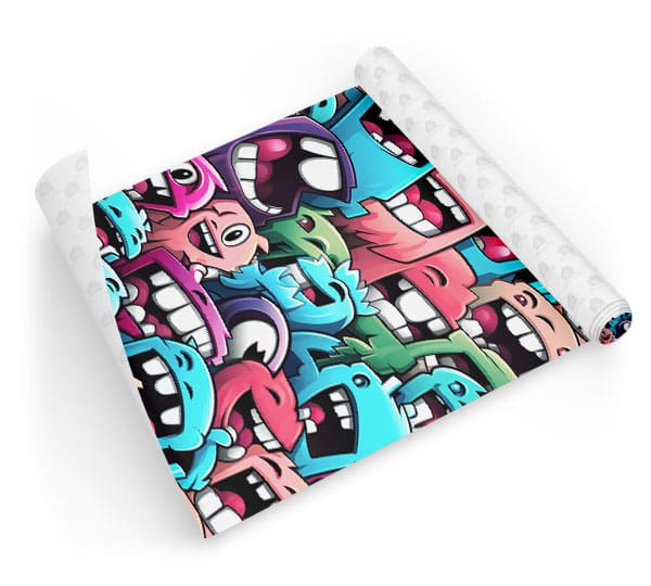 Papel Adesivo Quarto Adolescente Monstros Sorridentes Dcorando Rolo Aberto