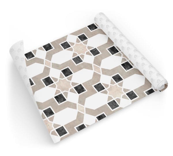 Papel Para Cozinha Geométrico Banheiro Branco Marrom Cinza