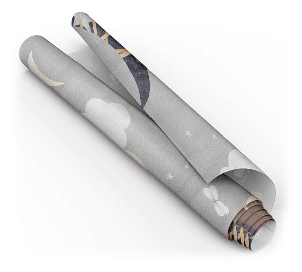 Papel de parede adesivo Infantil Ursinho Meigo Nuvens Lua