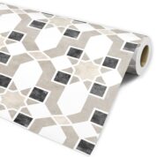 Papel De Parede Lavável Dcorando Para Cozinha Banheiro Branco Marrom Cinza