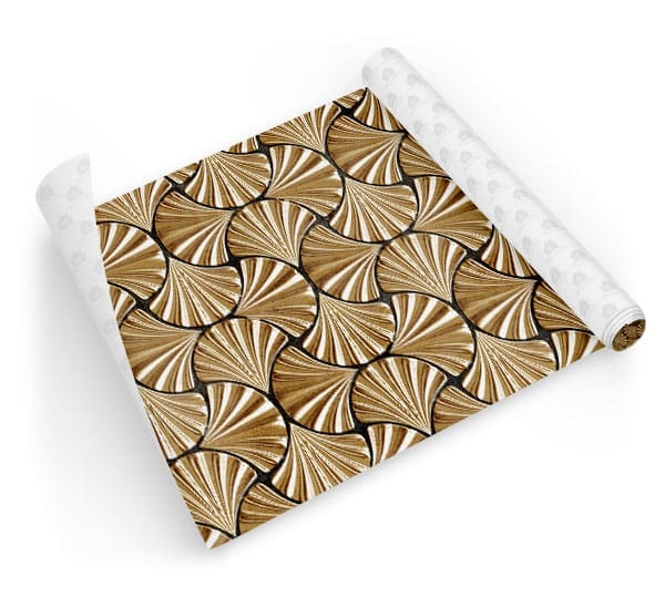 Papel de parede adesivo lavável dourado para cozinha